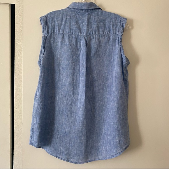 GAP Linen Button Front Tank, Size Medium - Picture 2 of 4